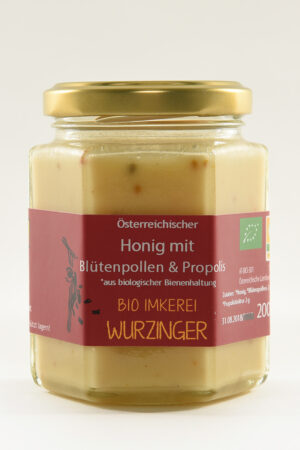 Honig mit Blütenpollen und Propolis